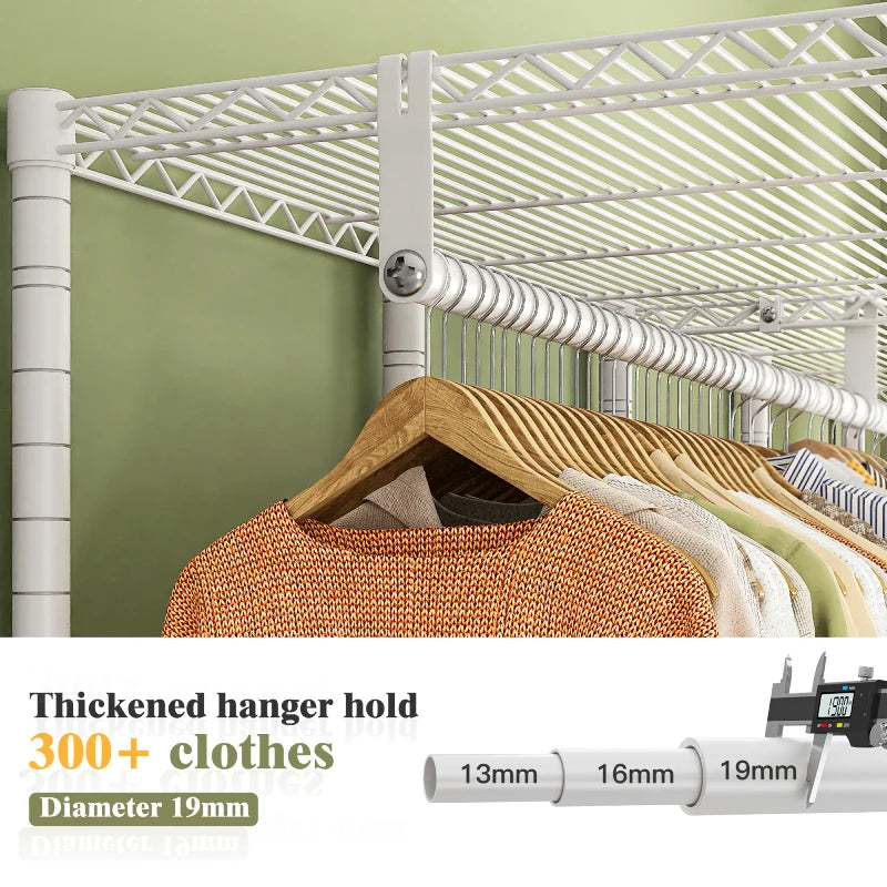 Raybee clothing rack with thickened hanger which can hold up to 300 pieces of clothes