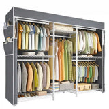 Raybee 75"W  Portable Clothes Rack With Cover, 905LBS Heavy Duty Clothes Rack For Hanging Clothes,Adjustable&Stability