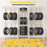 Raybee 75"W  Portable Clothes Rack With Cover, 905LBS Heavy Duty Clothes Rack For Hanging Clothes,Adjustable&Stability