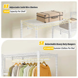 Raybee 75"W  Portable Clothes Rack With Cover, 905LBS Heavy Duty Clothes Rack For Hanging Clothes,Adjustable&Stability