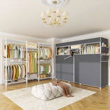 Raybee 75"W  Portable Clothes Rack With Cover, 905LBS Heavy Duty Clothes Rack For Hanging Clothes,Adjustable&Stability