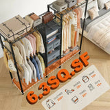 RaybeeAdjustableGarmentRackwithLargeStorageCapacity