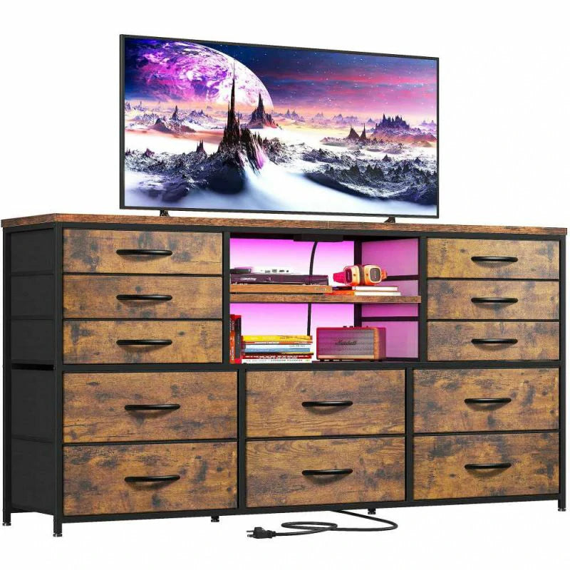 stand for tv on dresser Off White Dresser TV Stand for 75 Inch TV, 2-in-1 Dressers for Bedroom