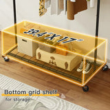 Raybee Clothing Racks with Bottom Grid Shelf for Storage