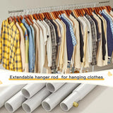 Raybee Clothing Racks with Extendable Hanger Rod for Hanging Clothes