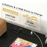 Raybee Fabric Drawers Dresser  with Power Outlet