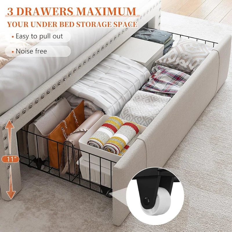 RaybeeFullBedFramewith3LargeDrawers