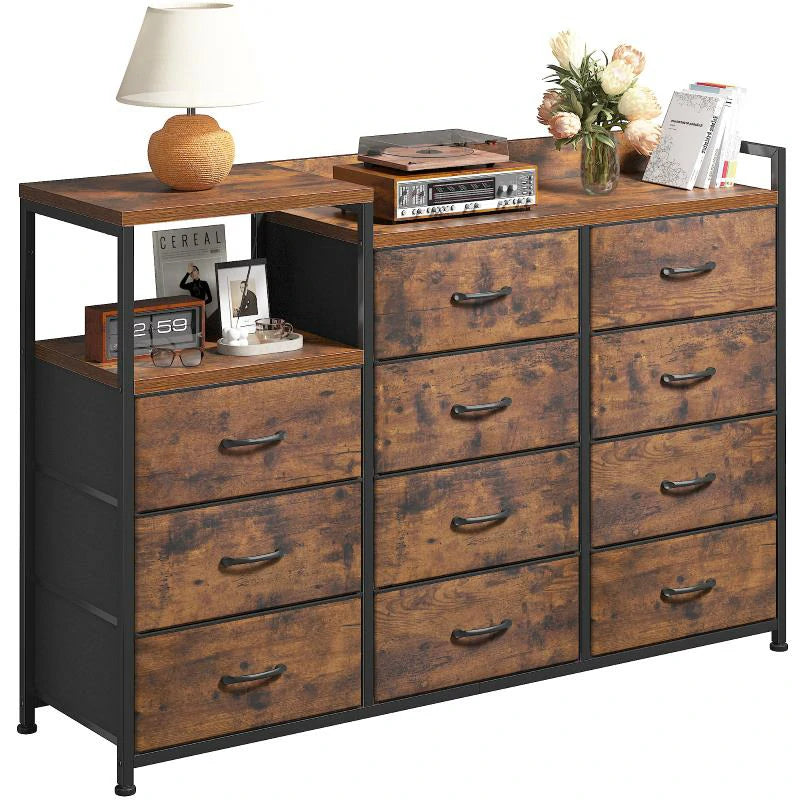 11 Drawers Large Dresser with Shelves for Bedroom,Living room, Brown 11 Drawers Large Dresser with Shelves for Bedroom,Living room, Brown