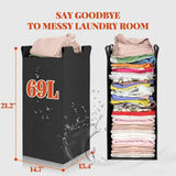 Raybee Over Washer And Dryer Storage Shelf With A 69l Large Laundry Hamper