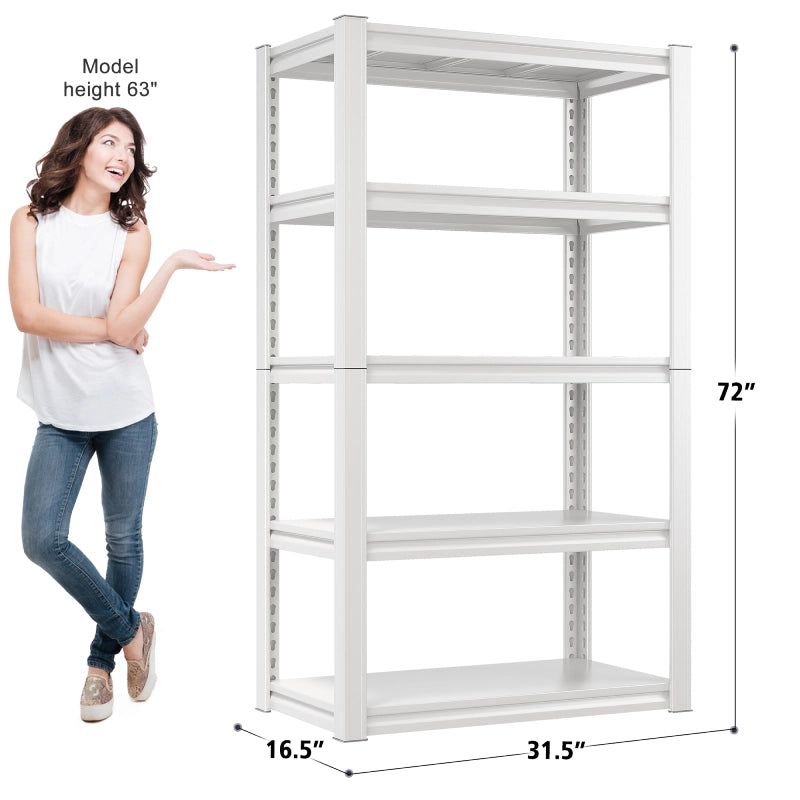 Raybee_72H_White_Garage_Shelving