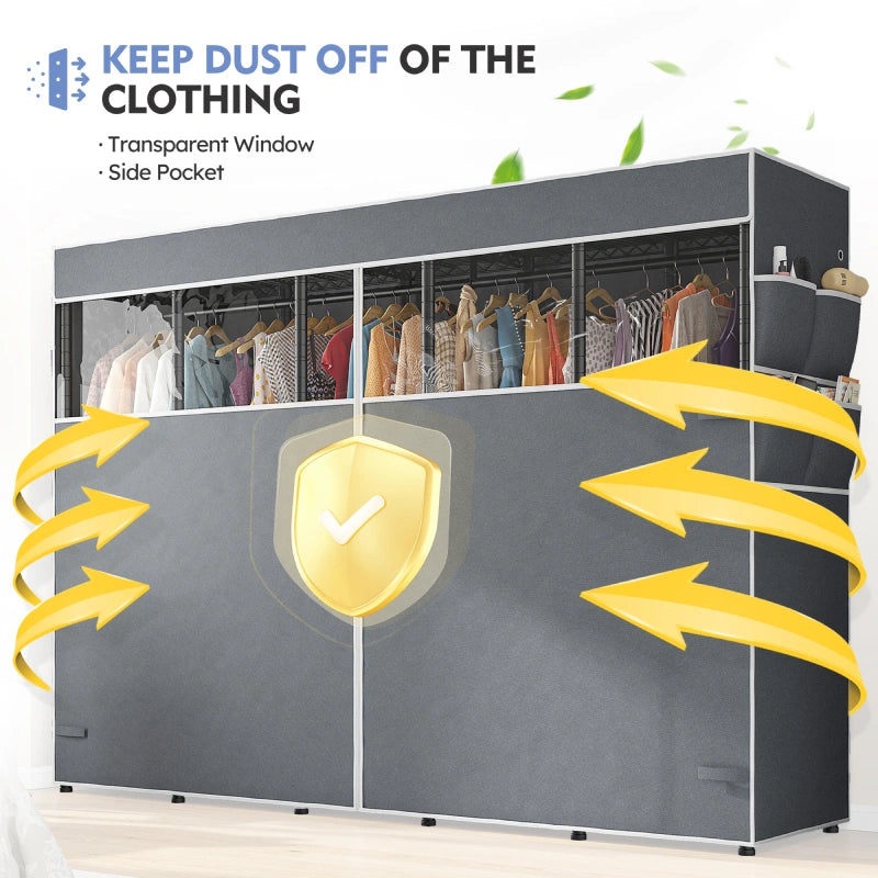 Raybee_90.6_in_W_Clothing_Rack_with_Cover