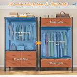 Raybee_Adjustable_clothes_rack_with_4_drawers