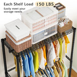 Raybee 79"H Clothing Rack With  Wheels, Rolling Garment Rack For Hanging,Portable Closets