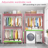 Raybee 79"H Clothing Rack With  Wheels, Rolling Garment Rack For Hanging,Portable Closets