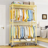 Raybee 79"H Clothing Rack With  Wheels, Rolling Garment Rack For Hanging,Portable Closets