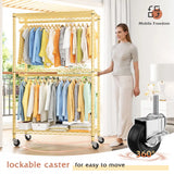 Raybee 79"H Clothing Rack With  Wheels, Rolling Garment Rack For Hanging,Portable Closets