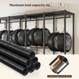 Raybee 76"W Clothing Rack with Shelves, 1100lbs Heavy Duty Clothes Rack, Metal Clothing for Hanging Clothes