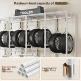 Raybee 76"W Clothing Rack with Shelves, 1100lbs Heavy Duty Clothes Rack, Metal Clothing for Hanging Clothes