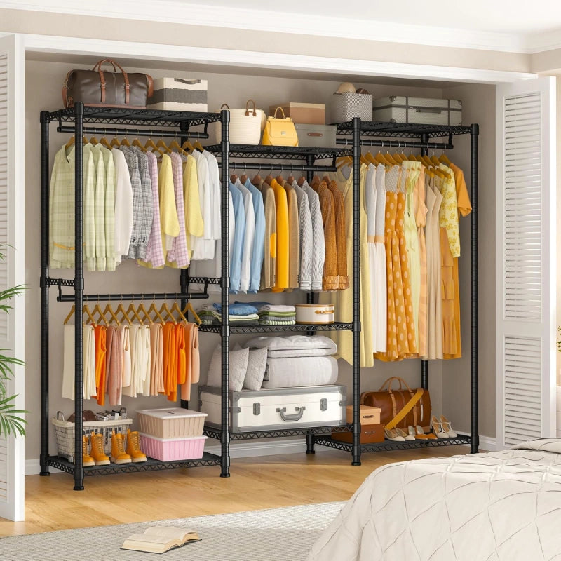 Bedroom Rak Raybee White 900lbs Heavy Duty & Portable Clothes Rack for Bedroom – Reibii