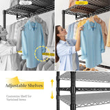 Raybee Heavy Duty Wire Garment Rack,Garment Rack For Hanging,Adjustable Portable Clothes Rack,For Bedroom