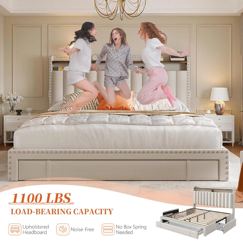 Raybee_Queen_Bed_Frame_1100lbs--Beige
