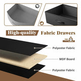 Raybee Tall Nightstand with Charging Station & Light,Modern Nightstand for Bedroom