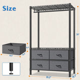 Raybee_Tall_clothes_rack_with_4_drawers