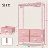 Raybee_clothes_rack_with_Drawers--Pink