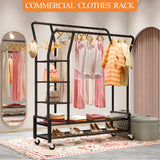 Heavy Duty Clothes Rack with Wheels