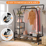 clothing rack with wheels