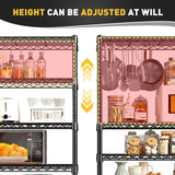 Reibii Tall Wire Shelving Units，Adjustable Outdoor Metal Shelves, Storage Shelves for Kitchen Pantry Dorm