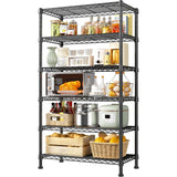 Reibii Tall Wire Shelving Units，Adjustable Outdoor Metal Shelves, Storage Shelves for Kitchen Pantry Dorm
