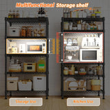 Reibii 21.6"W Storage Shelves, 5-Tier Adjustable Wire Shelving, Metal Rack for Kitchen Pantry Storage