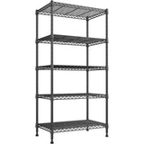 Reibii 21.6"W Storage Shelves, 5-Tier Adjustable Wire Shelving, Metal Rack for Kitchen Pantry Storage