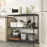 Reibii 3-Shlef Metal Shelves, Adjustable Steel Wire Shelving Units, Storage Rack for Kitchen Pantry Closet Dorm