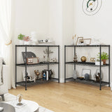 Reibii 3-Shlef Metal Shelves, Adjustable Steel Wire Shelving Units, Storage Rack for Kitchen Pantry Closet Dorm