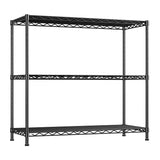 Reibii 3-Shlef Metal Shelves, Adjustable Steel Wire Shelving Units, Storage Rack for Kitchen Pantry Closet Dorm
