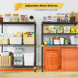 Reibii 3-Tier Wire Shelving Units, Adjustable Metal Shelving Rack, Freestanding Shelves for Kitchen Pantry Closet