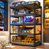 Reibii 40”W Storage Shelves, Heavy Duty Garage Shelving Load 2,500lbs , Metal Shelves for Pantry Kitchen Basement Closet