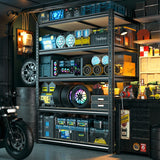 Reibii 40”W Storage Shelves, Heavy Duty Garage Shelving Load 2,500lbs , Metal Shelves for Pantry Kitchen Basement Closet