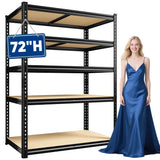 Reibii 40”W Storage Shelves, Heavy Duty Garage Shelving Load 2,500lbs , Metal Shelves for Pantry Kitchen Basement Closet