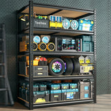 Reibii 40”W Storage Shelves, Heavy Duty Garage Shelving Load 2,500lbs , Metal Shelves for Pantry Kitchen Basement Closet