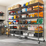 Reibii45Wx82HWireShelvingwithWheelsforGarage