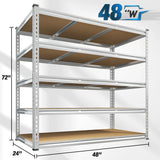 Reibii 48”W galvanized Shelving Units, 3020lbs Heavy Duty Garage Storage Shelves for Pantry Kitchen Commercial