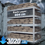 Reibii 48”W galvanized Shelving Units, 3020lbs Heavy Duty Garage Storage Shelves for Pantry Kitchen Commercial