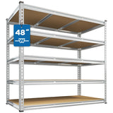 Reibii 48”W galvanized Shelving Units, 3020lbs Heavy Duty Garage Storage Shelves for Pantry Kitchen Commercial