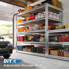 Reibii 48”W galvanized Shelving Units, 3020lbs Heavy Duty Garage Storage Shelves for Pantry Kitchen Commercial
