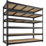Reibii 59.8”W Garage Storage Shelves, 6-Tier Heavy Duty Metal Shelving Racks Load 3000lbs, Pantry Shelves for Kitchen Commercial
