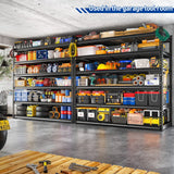Reibii 55" W Adjustable Storage Shelves, 6-Tier Heavy Duty Garage Shelving 3300Lbs Capacity Steel Shelf, Split Into 2 Units For Garage Basement Warehouse Kitchen
