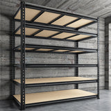 Reibii 55"W Boltless Shelving Units, 6-Tier Heavy Duty Freestanding Garage Shelves Load 3060lbs, Steel Storage Racks for Pantry Basement Commercial